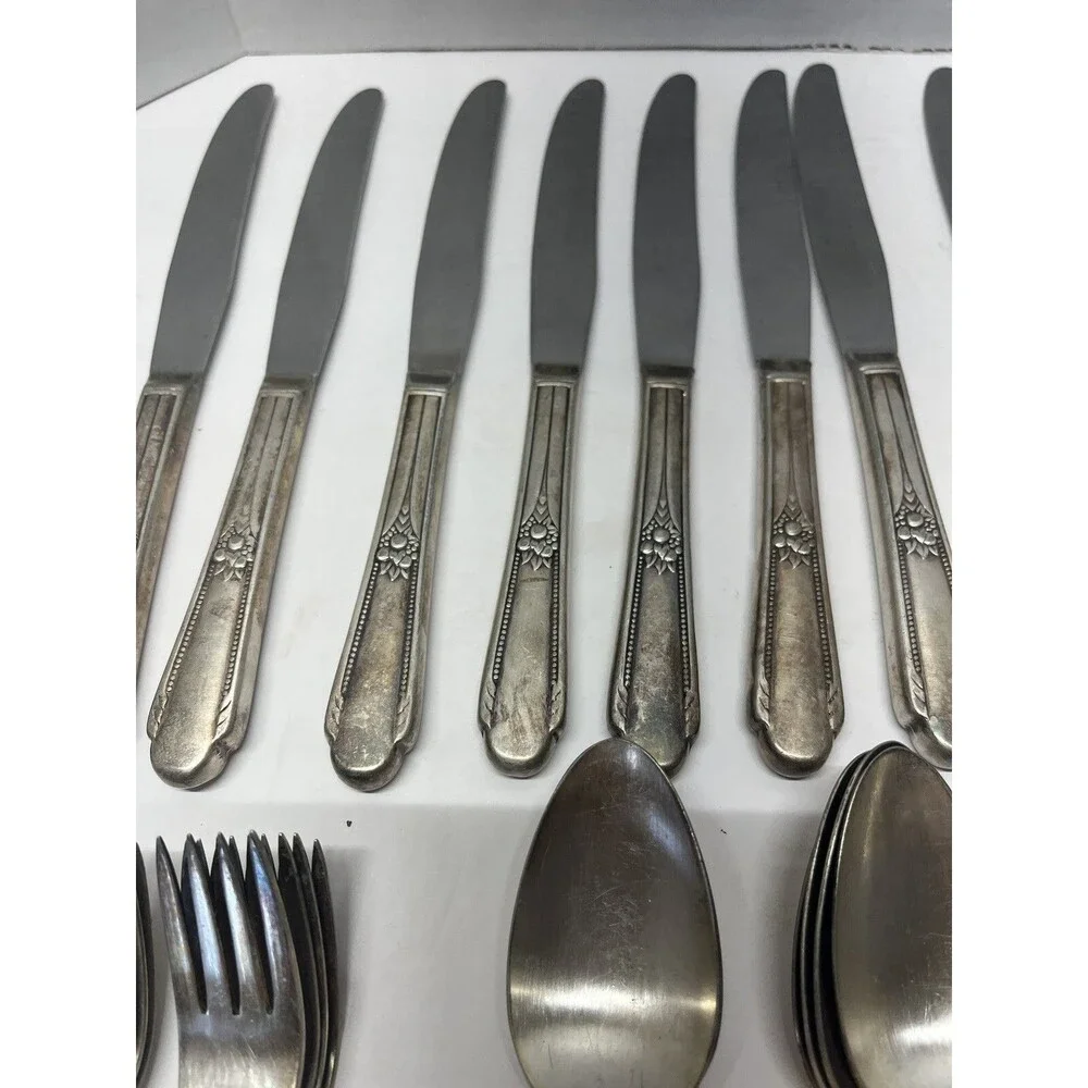 Rogers Silverplate Flatware Silverware Memory Hiawatha 50 Pc Service For 8 Plus